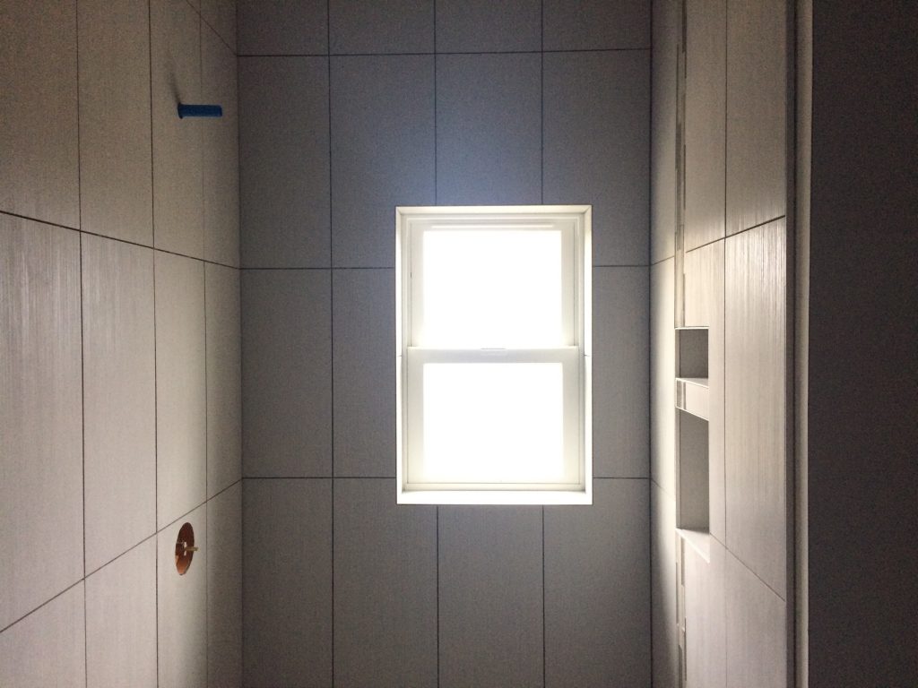 tiling job in shower